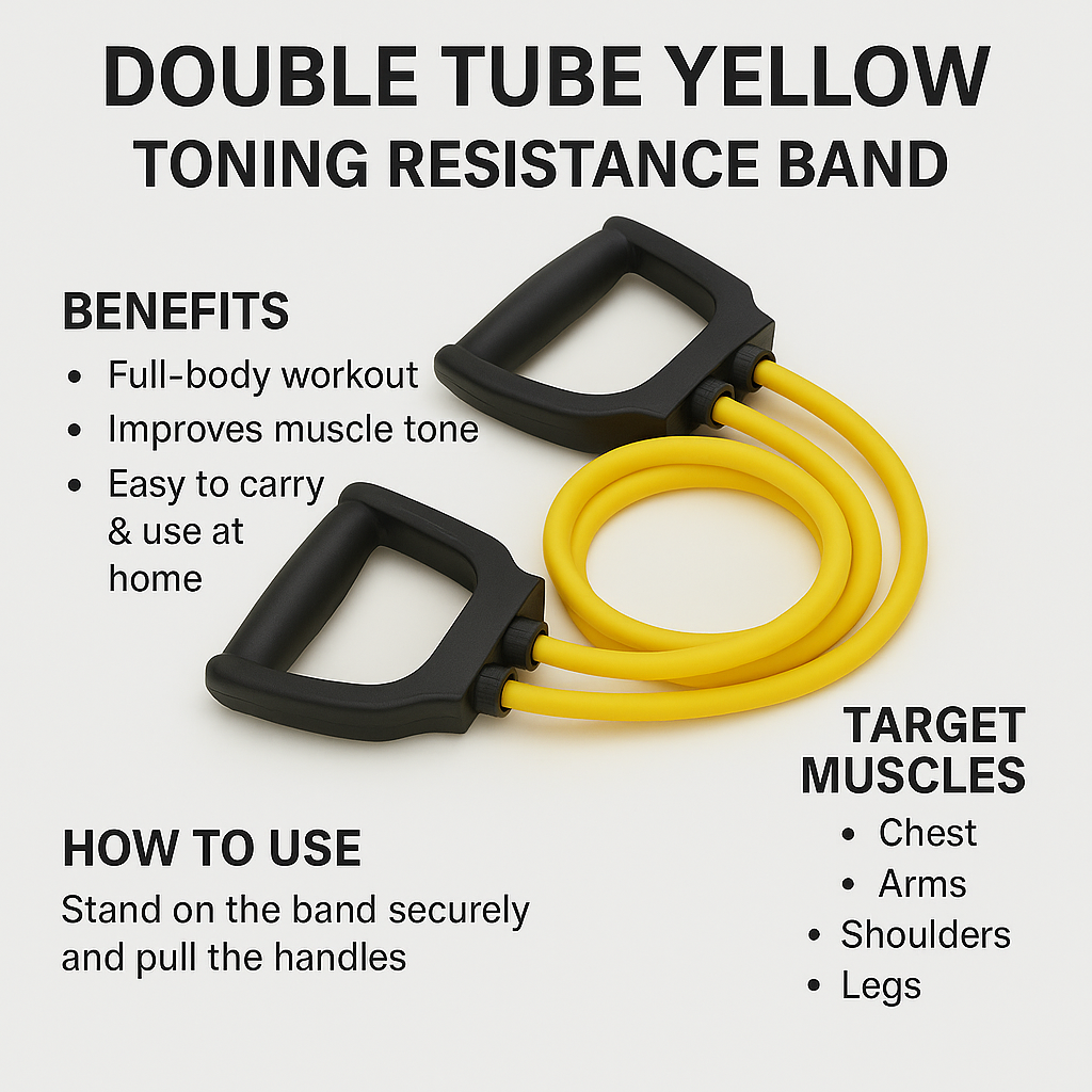25kg Resistance Tube for Workout | Heavy Toning Tube for Home Gym | Exercise Band for Men & Women | Strength Training, Weight Loss, Full Body Fitness