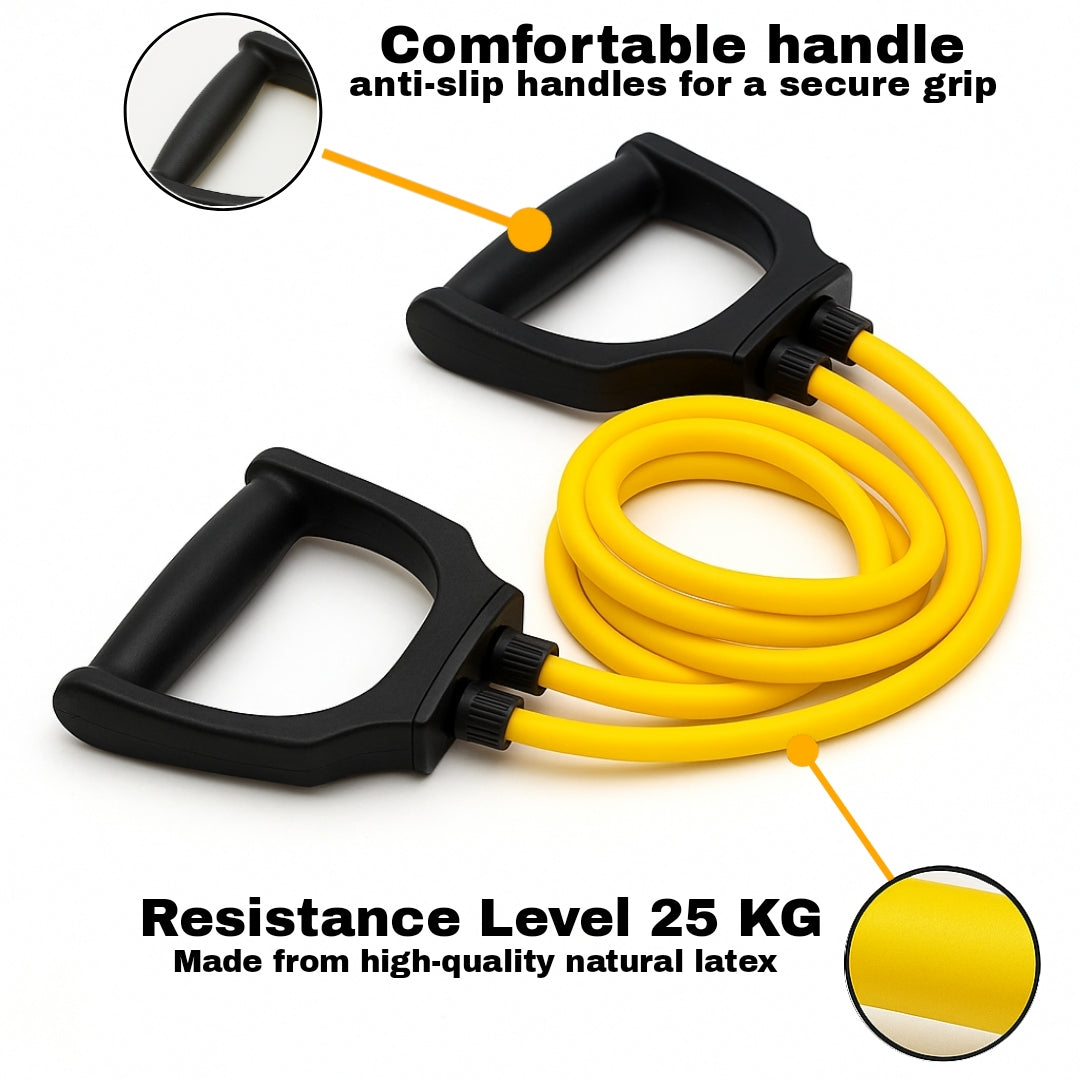 25kg Resistance Tube for Workout | Heavy Toning Tube for Home Gym | Exercise Band for Men & Women | Strength Training, Weight Loss, Full Body Fitness