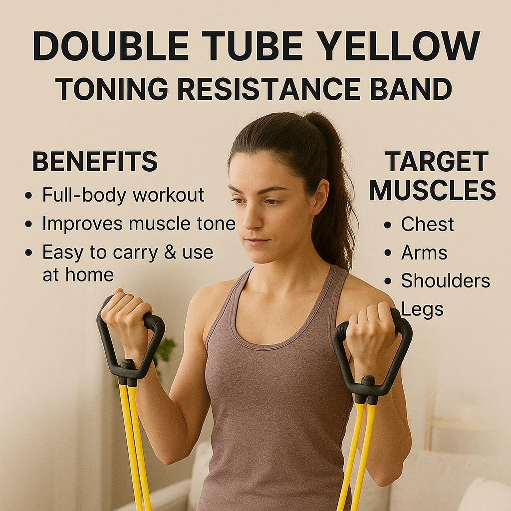 25kg Resistance Tube for Workout | Heavy Toning Tube for Home Gym | Exercise Band for Men & Women | Strength Training, Weight Loss, Full Body Fitness